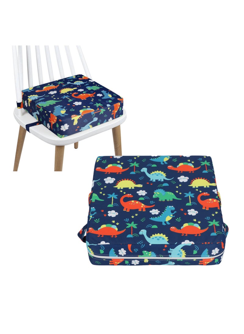Velaurs - Portable Booster Cushion Non Slip Washable Detachable High Density Sponge Toddler Increasing Cushion for Restaurants Home Blue - Image 1