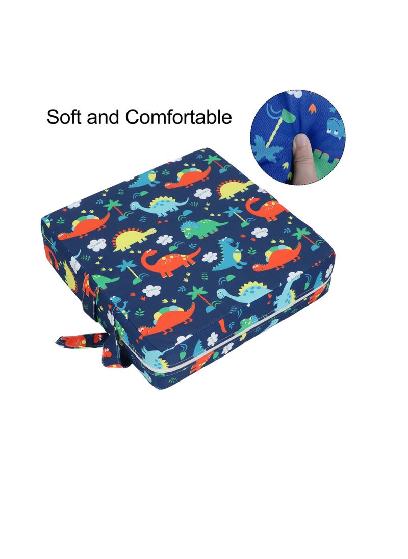Velaurs - Portable Booster Cushion Non Slip Washable Detachable High Density Sponge Toddler Increasing Cushion for Restaurants Home Blue - Image 1