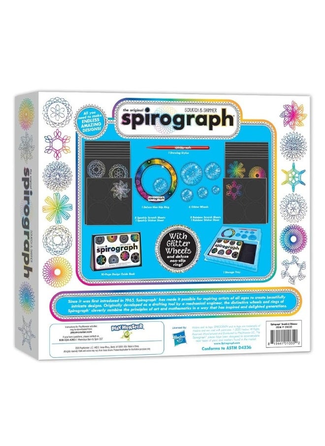 Spirograph Spirograph â€” Scratch & Shimmer â€” Arts and Craft Kit for Drawing with Sparkly and Colorful Paper Includes Glitter Wheels for Kids 8 and Up  - Image 3