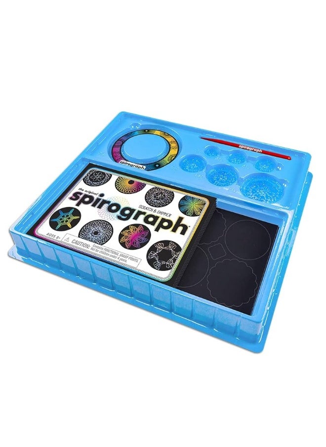 Spirograph â€” Scratch & Shimmer â€” Arts and Craft Kit for Drawing with Sparkly and Colorful Paper Includes Glitter Wheels for Kids 8 and Up