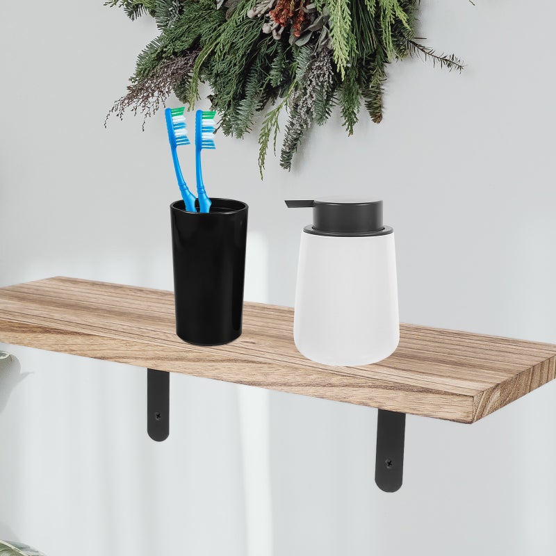 2 Sets Wall Mount Floating Shelf Storage Rack Bathroom Wall Shelf Heavy Duty Wall Storage Holder - Image 5