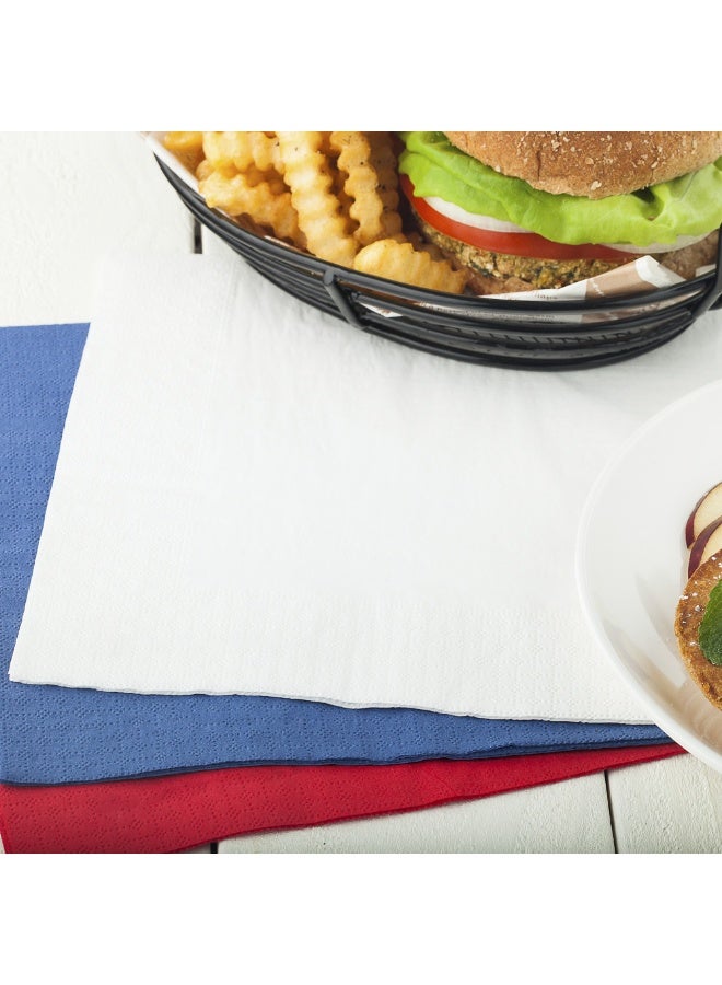 Restaurantware Luxenap 15.75 Inch Dinner Napkins, 2000 3-Ply Disposable Napkins - Linen Feel, Soft And Absorbent, White Paper Folded Napkins, Square, For Lunch, Dinner, Or Everyday Use  - Image 3