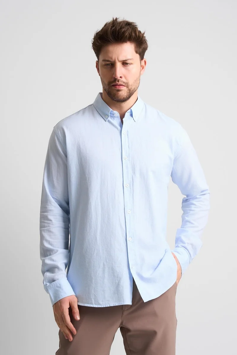 Alexander Gardi Men's Button-down Long Sleeve Linen Shirt (EG-1847-01)