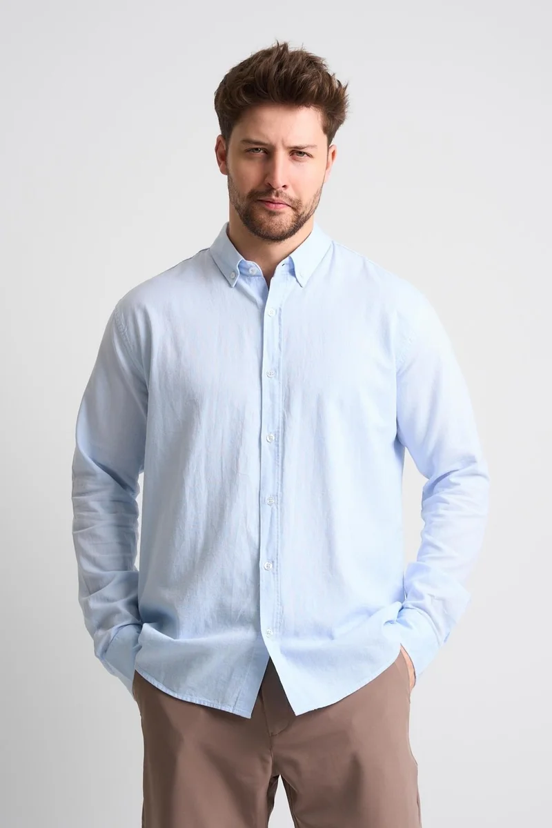 Alexander Gardi Men's Button-down Long Sleeve Linen Shirt (EG-1847-01)