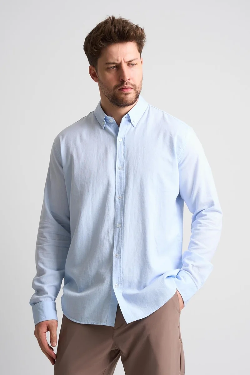 Alexander Gardi Men's Button-down Long Sleeve Linen Shirt (EG-1847-01)