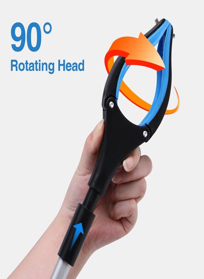 Xth-Nth 2-Pack Grabber Reacher Tool, 32 Inch Extra Long Steel Foldable Pick Up Stick with Strong Grip Magnetic, 90° Rotating Anti-Slip Jaw, Trash Claw Grabber Tool, Hand Grabber for Reaching, Arm Extension - Image 3