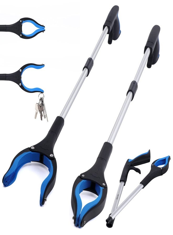 Xth-Nth 2-Pack Grabber Reacher Tool, 32 Inch Extra Long Steel Foldable Pick Up Stick with Strong Grip Magnetic, 90° Rotating Anti-Slip Jaw, Trash Claw Grabber Tool, Hand Grabber for Reaching, Arm Extension - Image 1