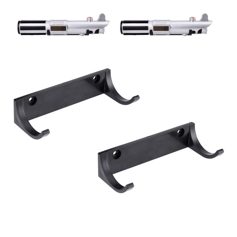 LEKUSHA LEKUSHA Lightsaber Hilt Wall Mount Holder Light Saber Hilt Display Rack Hook Stand Compatible for Any Lightsaber Hilt Black Pack of 4
