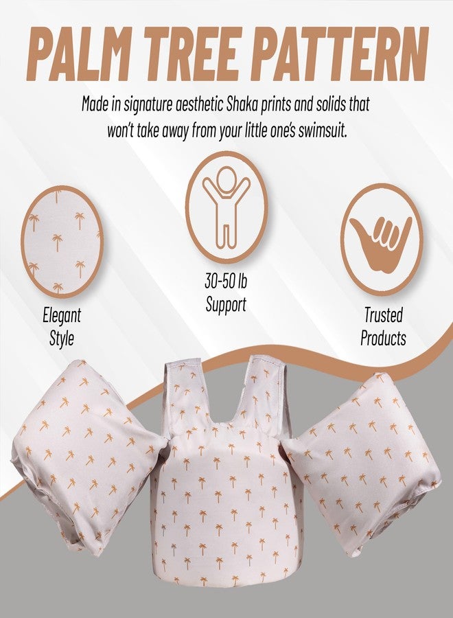 Shaka Kids Puddle Jumper Swim Vest for 30-50lbs Unixsex, Toddler and Children Pool-Lake-Ocean Floaties, Cute Pattern Swim Trainer, 2-3-4-5-6 Years Old Boys and Girls, Palm Tree Design - Image 2