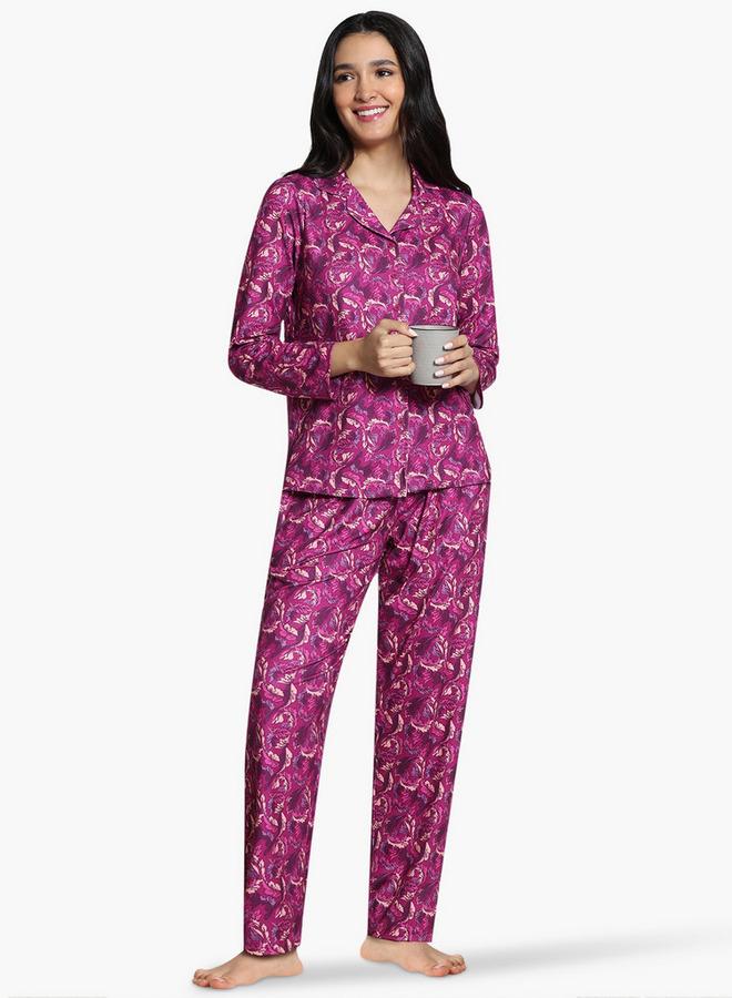 Zivame Leaf Print Pyjama Set - Image 4