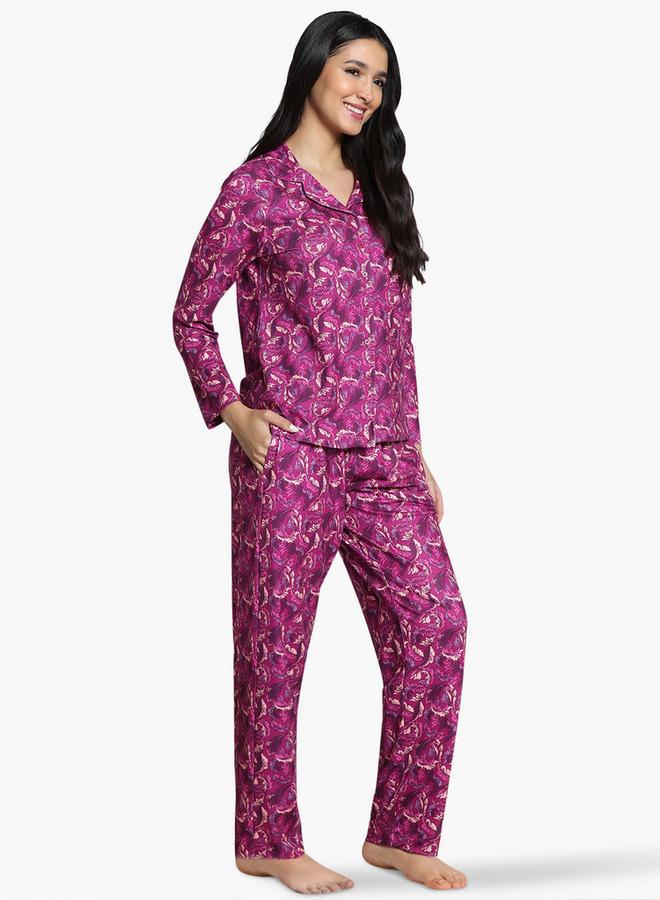 Zivame Leaf Print Pyjama Set - Image 2