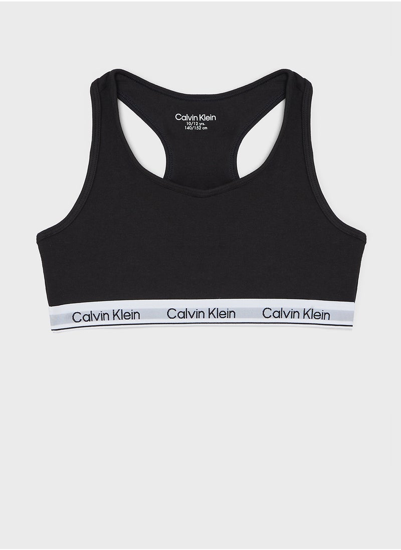 Calvin Klein Jeans Kids Logo Detailed 2 Pack Bralette  - Image 2
