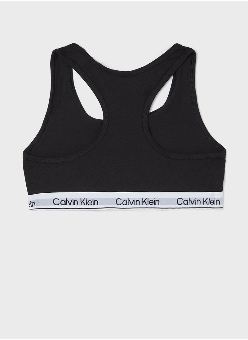 Calvin Klein Jeans Kids Logo Detailed 2 Pack Bralette  - Image 4