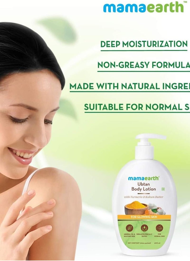 Mamaearth - Mamaearth Ubtan Body Lotion with Turmeric & Kokum Butter for Glowing Skin 400 ml - Image 1