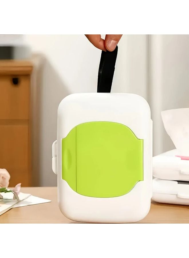 Green Portable Wet Wipe Dispenser Box with Hanging Rope Durable PP Travel Essential - Image 5