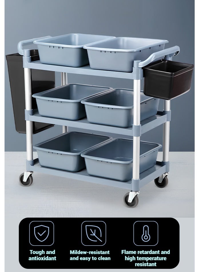 ليون هوم عربة طعام صغيرة مع رفوف، بيضاء، 100 × 70 × 49 سم - Image 1