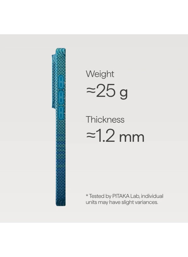 PITAKA Edge Case for Samsung Galaxy S26 Ultra (6.9"), Slim Aramid Fiber Phone Case with Magnetic Compatibility, Ultra-Light Protective Cover, Woven Design – Lucid Blue - Image 4