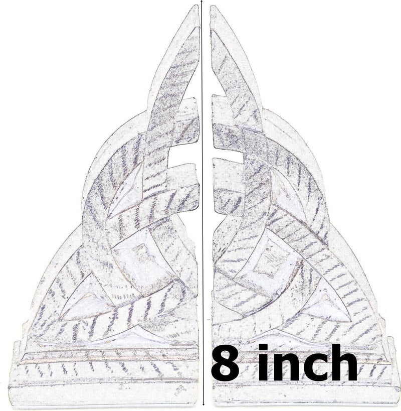 Bellaa 21787 Decorative Bookends Golden Celtic Knot Triquetra Irish Theme Mystical Design Endless Celts Symbol 8 Inch Book Ends - Image 3