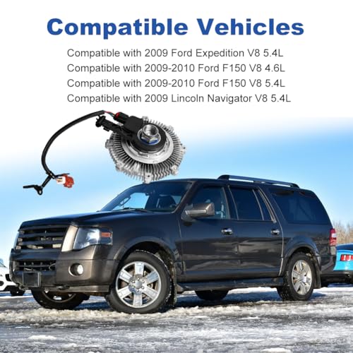 VANJING Cooling Radiator Fan Clutch Compatible with Ford Expedition 2009/ F150 2009-2010/ Lincoln Navigator 2009 V8 5.4L Replacement for 9L3Z8A616B - Image 2