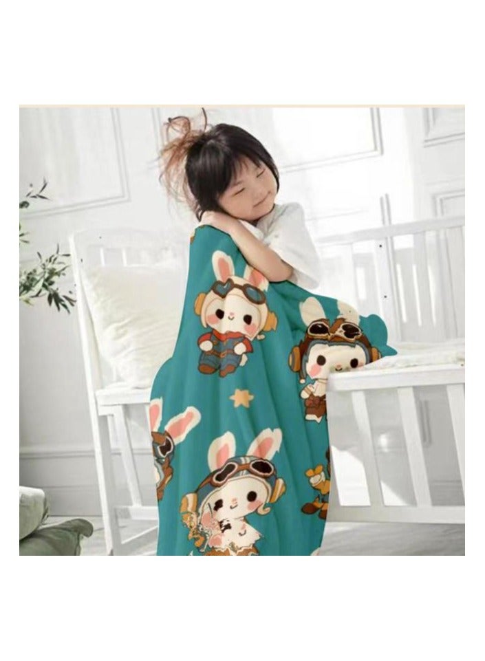 عام بطانية رقيقة من الفانيلا الكرتونية للأطفال أو الطلاب (دافئة ومريحة ومناسبة للنوم والألعاب) 100 سم * 150 سم - Image 1