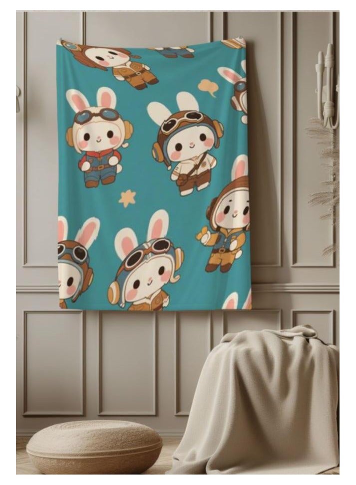 عام بطانية رقيقة من الفانيلا الكرتونية للأطفال أو الطلاب (دافئة ومريحة ومناسبة للنوم والألعاب) 100 سم * 150 سم - Image 4