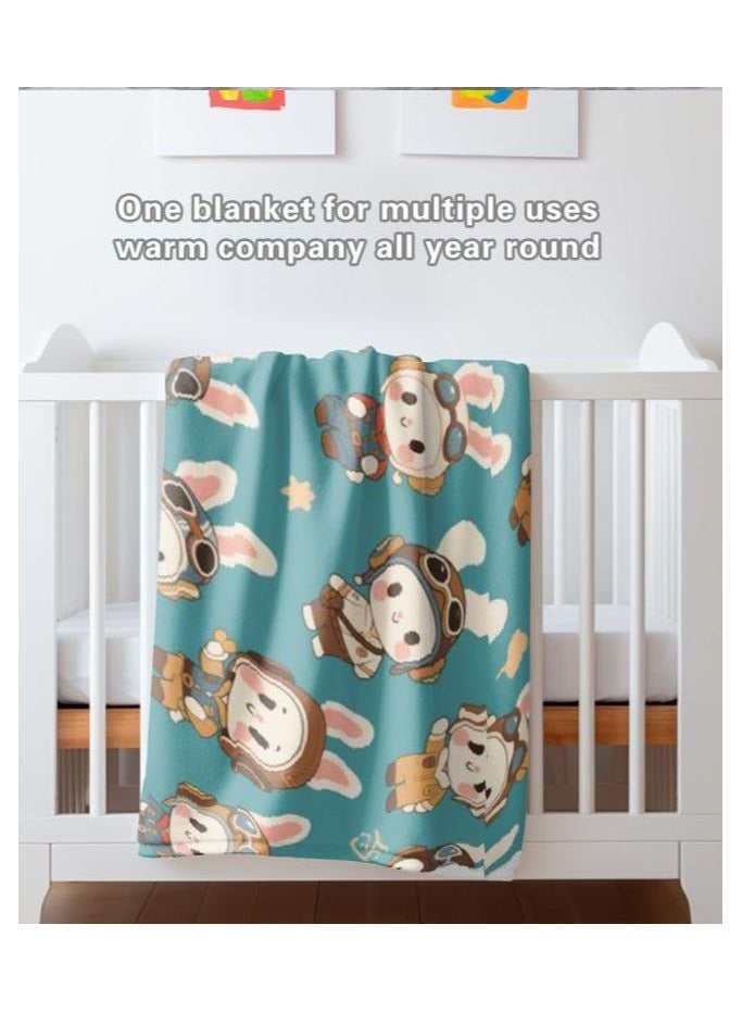 عام بطانية رقيقة من الفانيلا الكرتونية للأطفال أو الطلاب (دافئة ومريحة ومناسبة للنوم والألعاب) 100 سم * 150 سم - Image 5