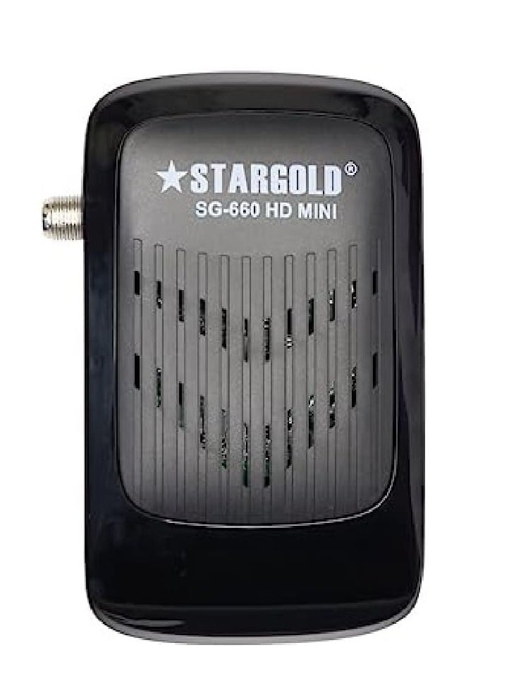 ستارجولد - جهاز استقبال قنوات فضائية STARGOLD بدقة Full HD 4K، 4000 قناة، دليل البرامج الإلكتروني (EPG)، MPEG-2/4، OSD، مسح أعمى/مسح تلقائي، يدعم USB PVR، SG-660 HD MINI - Image 1