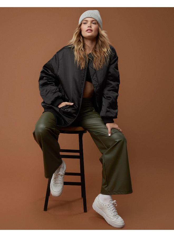 Aerie Pocket Detailed Satin Jacket - Image 1