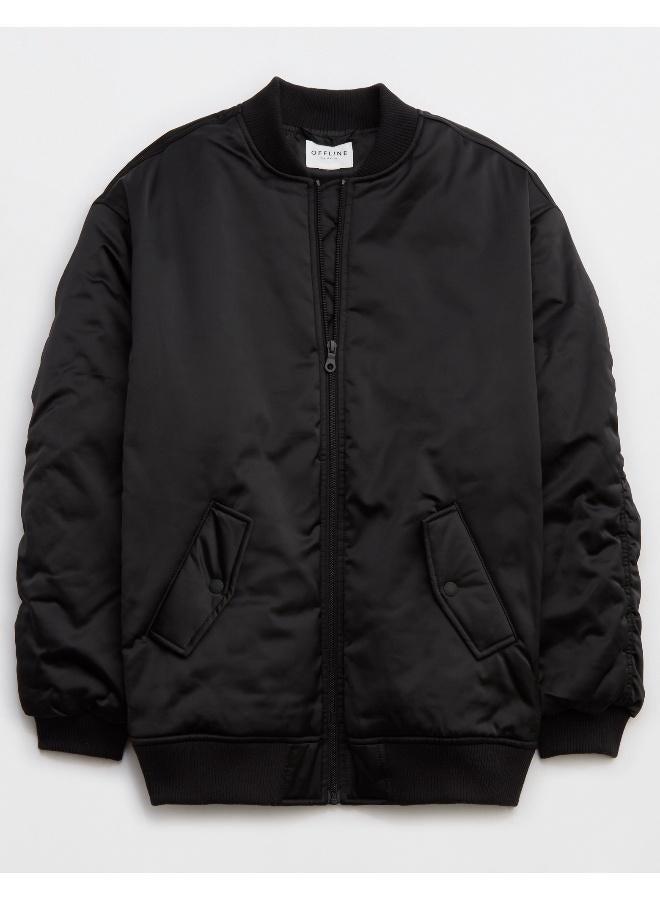 Aerie Pocket Detailed Satin Jacket - Image 3