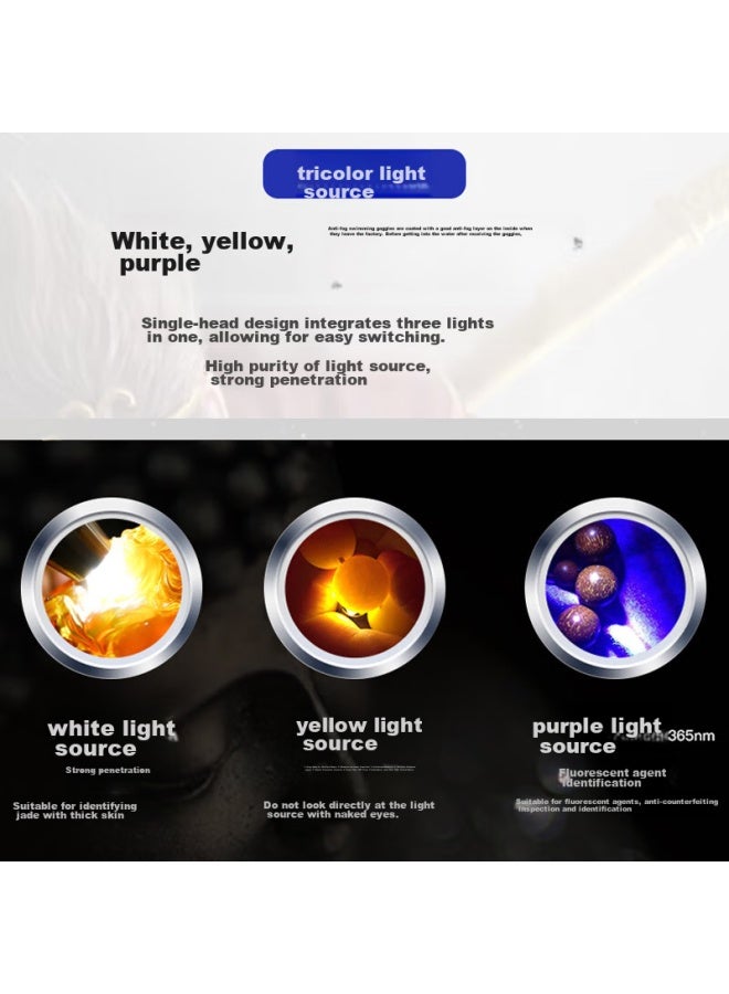 SHENYU Jade Flashlight, High-Intensity Light For Jade Inspection, 365Nm Uv Light, Three-Color Light Source For Amber Detection, V3 - Image 4