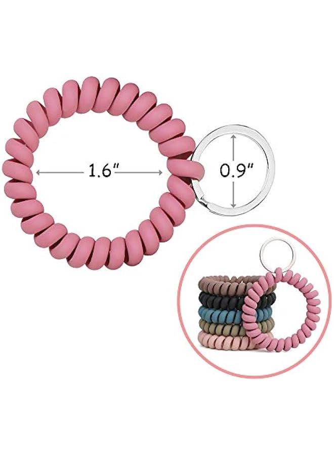Generic 6PCS Stretchable Wristband Wristlet Keychain Wrist Key Chain Wristlet,Spring Flexible Spiral Wrist Coil ​Wrist Key Holder Key Ring for Sauna Gym Pool ID Badge and Outdoor Sports - Image 3