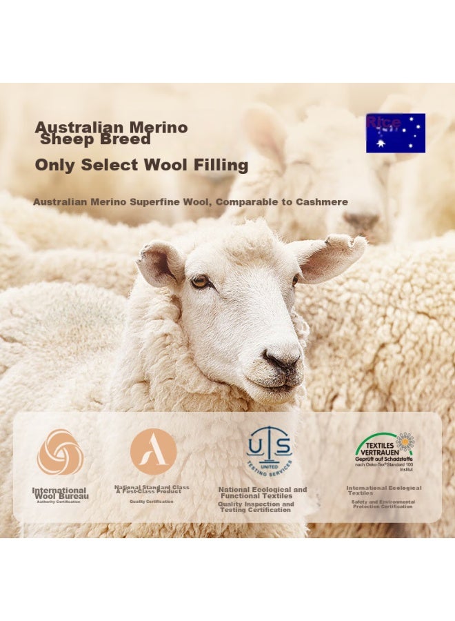 Duosite Upgraded Antibacterial And Anti-mite Australian Wool Comforter, 51% Wool Spring And Autumn Duvet, 4.8 Lbs, 2.0*2.3 Meters - Image 1
