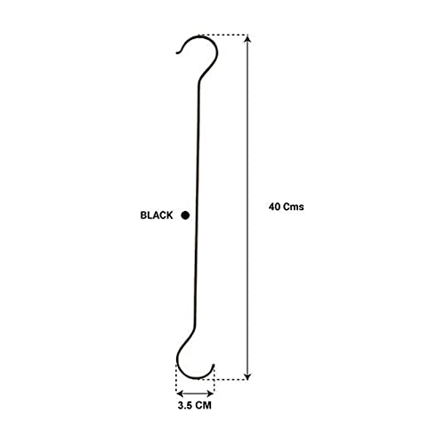 Bianco 16 inch Large Heavy Duty Long S Shaped Plant Hanging Hooks, Stainless Steel Large Size Outdoor Plant Hanging Hanger, for Bird Feeder, Tree Branch Hook, Outdoor Lights (Pack of 5, Black) - Image 3