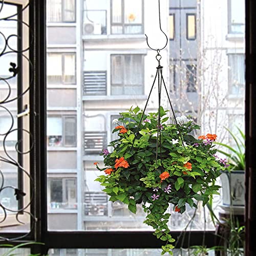 Bianco 16 inch Large Heavy Duty Long S Shaped Plant Hanging Hooks, Stainless Steel Large Size Outdoor Plant Hanging Hanger, for Bird Feeder, Tree Branch Hook, Outdoor Lights (Pack of 5, Black) - Image 2