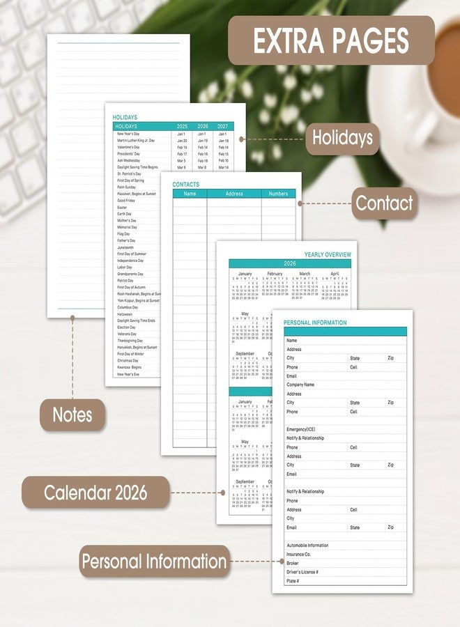 Ymumuda 2026 Planner, Daily Weekly Monthly Planner, 2026 Calendar Planner (Jan 2026 - Dec 2026), 8.4" x 6.3", Teacher School Student Work Agenda with Tabs, Ideal for School Office Supplies - Image 4