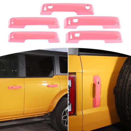 JOSHELA for Bronco Door Handle Cover Trim Fit for Ford Bronco 2021 up Pink Exterior Accessories 5pcs - Image 1