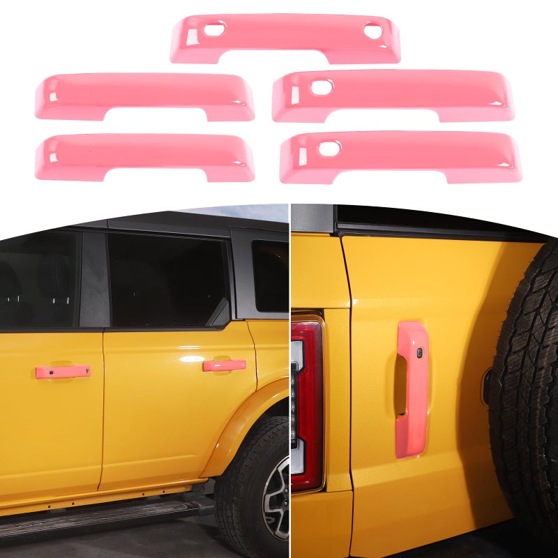 JOSHELA for Bronco Door Handle Cover Trim Fit for Ford Bronco 2021 up Pink Exterior Accessories 5pcs - Image 3