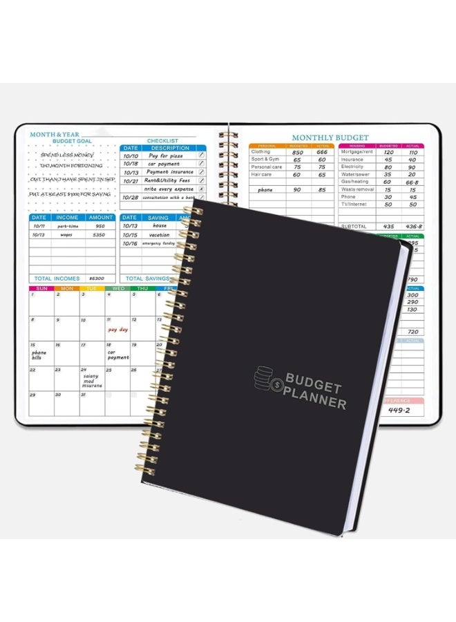 YelaJoy Budget Planner, Monthly Bill Organizer, Debt Tracker Notebook with Expense Savings Pages, Financial Planner to Control Money, 100gsm Thick Paper, Start Anytime, Undated (A5, 8.6"x5.9") - Image 1