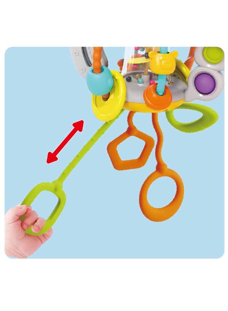 Hola Shake & Pull Busy Ball - Interactive Toy for Toddlers 6M+, Develops Fine Motor Skills, Hand-Eye Coordination, Sensory Perception with Bubble Popping, Bead Spinning, Pulling & Shaking Activities - Image 3