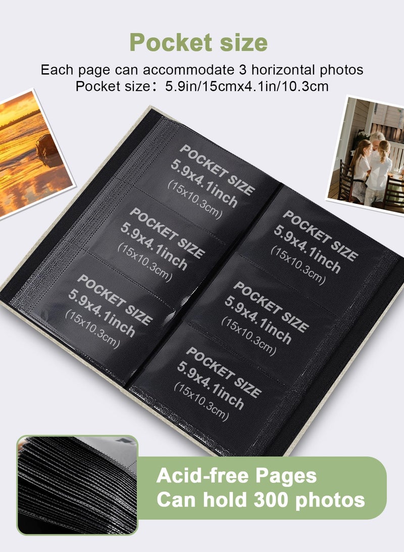 هومار كيت ألبوم صور من الكتان 6 × 4، ألبوم صور صغير يحمل 200 جيب، ألبوم صور سهل الفتح لصور 4 × 6 3.5 × 5.5، كتاب صور 4 × 6 هدية مثالية لعيد الحب وحفلات الزفاف والتخرج وأعياد الميلاد - Image 2
