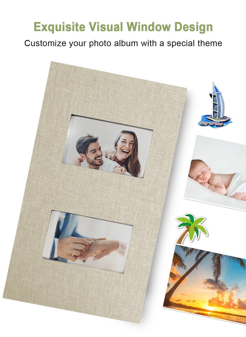 هومار كيت ألبوم صور من الكتان 6 × 4، ألبوم صور صغير يحمل 200 جيب، ألبوم صور سهل الفتح لصور 4 × 6 3.5 × 5.5، كتاب صور 4 × 6 هدية مثالية لعيد الحب وحفلات الزفاف والتخرج وأعياد الميلاد - Image 4