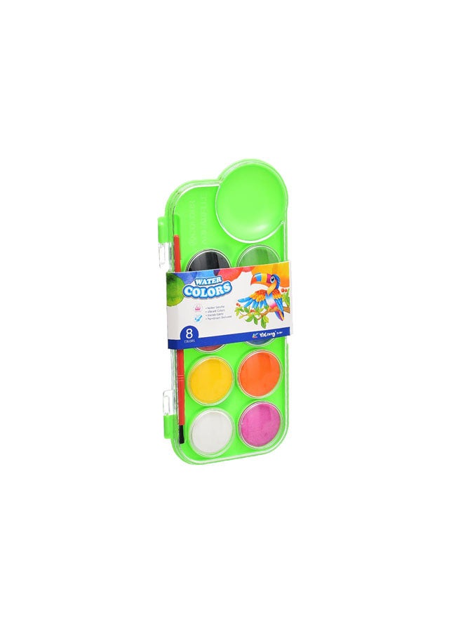 El Maayergy Elmaayergy Y-28/YL83092-8 Water Colour Palette, 8 Colours, With Paint Brush With Durable Material, Suitable For School And Home