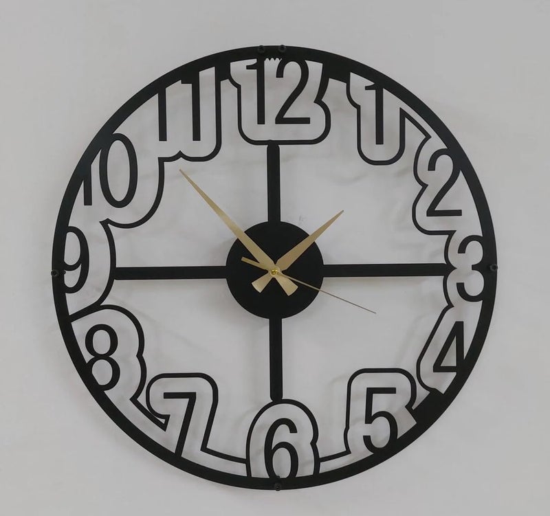 Reyox Material Metal Wall Clock Big Size Wall Clock Modern Clocks for Living Room Stylish Wall Clocks for Home Antique Big Size Modern Wall Watch for Home DecorBlack40 cm DA135
