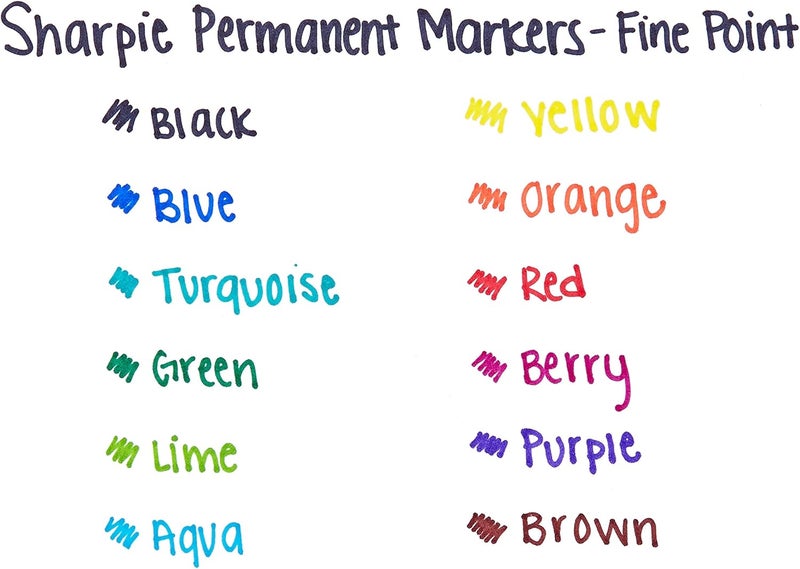 Sharpie Permanent Markers, Fine Point, Blue, 12 Count - Image 5