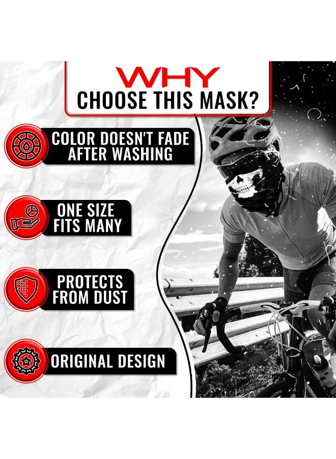 SUNSAR Skeleton Gloves and Skull Face Mask Half Ghost Bones Cosplay Costumes – Skull Motorcycle Face Mask for Adult  Dance Costume Party - Image 5