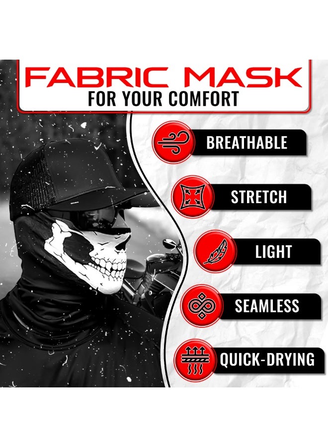 SUNSAR Skeleton Gloves and Skull Face Mask Half Ghost Bones Cosplay Costumes – Skull Motorcycle Face Mask for Adult  Dance Costume Party - Image 3