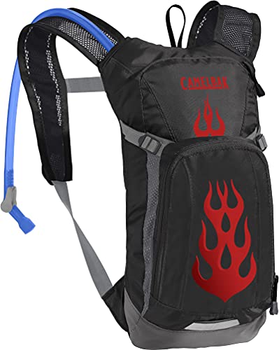 CamelBak Mini MULE Kids Hydration Backpack for Hiking and Biking 50oz BlackFlames - Image 1