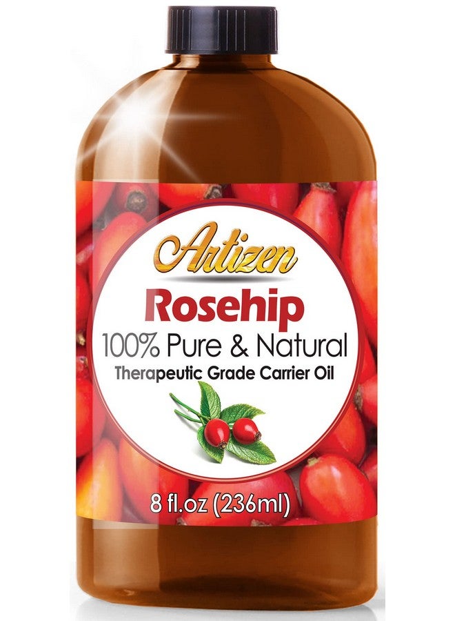 أرتيزن زيت ثمر الورد 8 أونصة (نقي وطبيعي 100%)، معصور على البارد ومحصود من شجيرات الورد الطازجة وزيت بذور الورد، مثالي لبشرتك، والوجه، والأظافر، واليدين. - Image 1