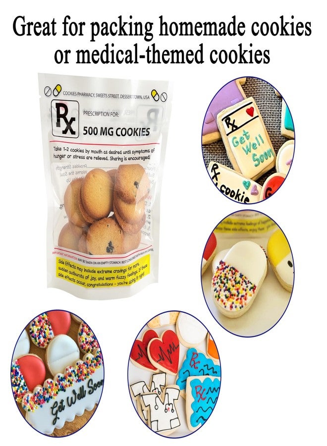PHAWNGU Funny RX Prescription Cookie Bags (Empty – Nurse Gifts, Nurses Week Gifts, Doctor, Pharmacist, Technician, Nursing Student Gifts – PA Week, Nurse Graduation, Medical Party Favors (20 Pack - Image 5