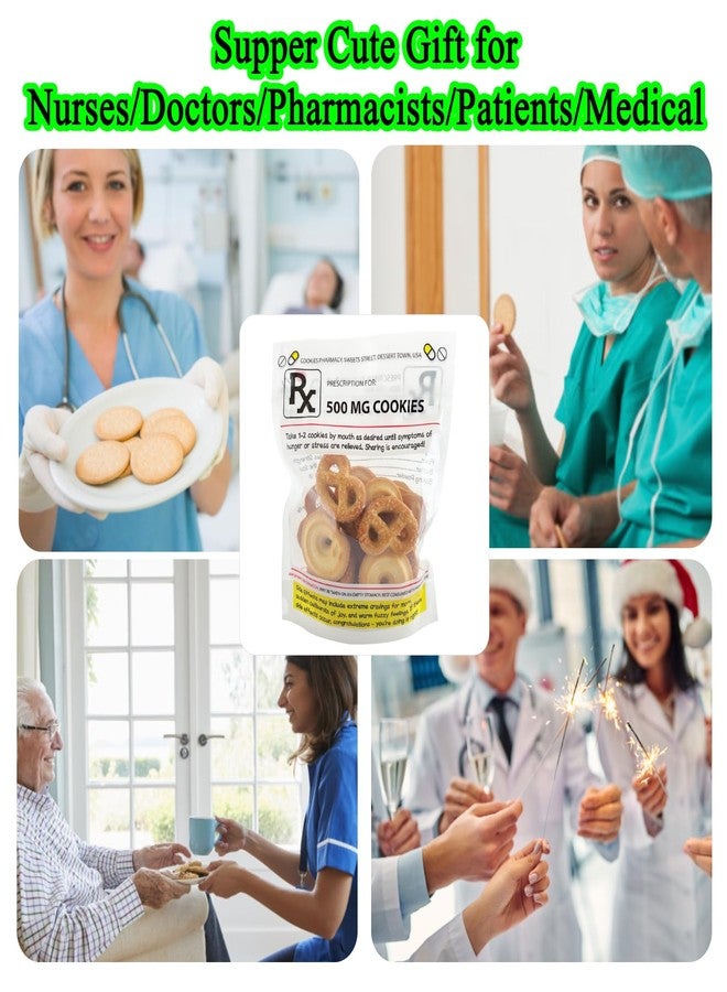 PHAWNGU Funny RX Prescription Cookie Bags (Empty – Nurse Gifts, Nurses Week Gifts, Doctor, Pharmacist, Technician, Nursing Student Gifts – PA Week, Nurse Graduation, Medical Party Favors (20 Pack - Image 2